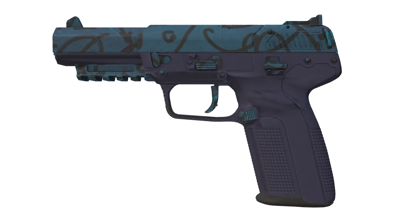 Five-SeveN | Midnight Paintover (Minimal Wear) — Dust II light, front