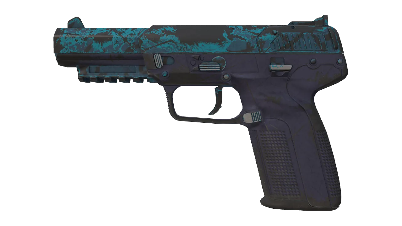 Five-SeveN | Midnight Paintover (Well-Worn) — Dust II light, front