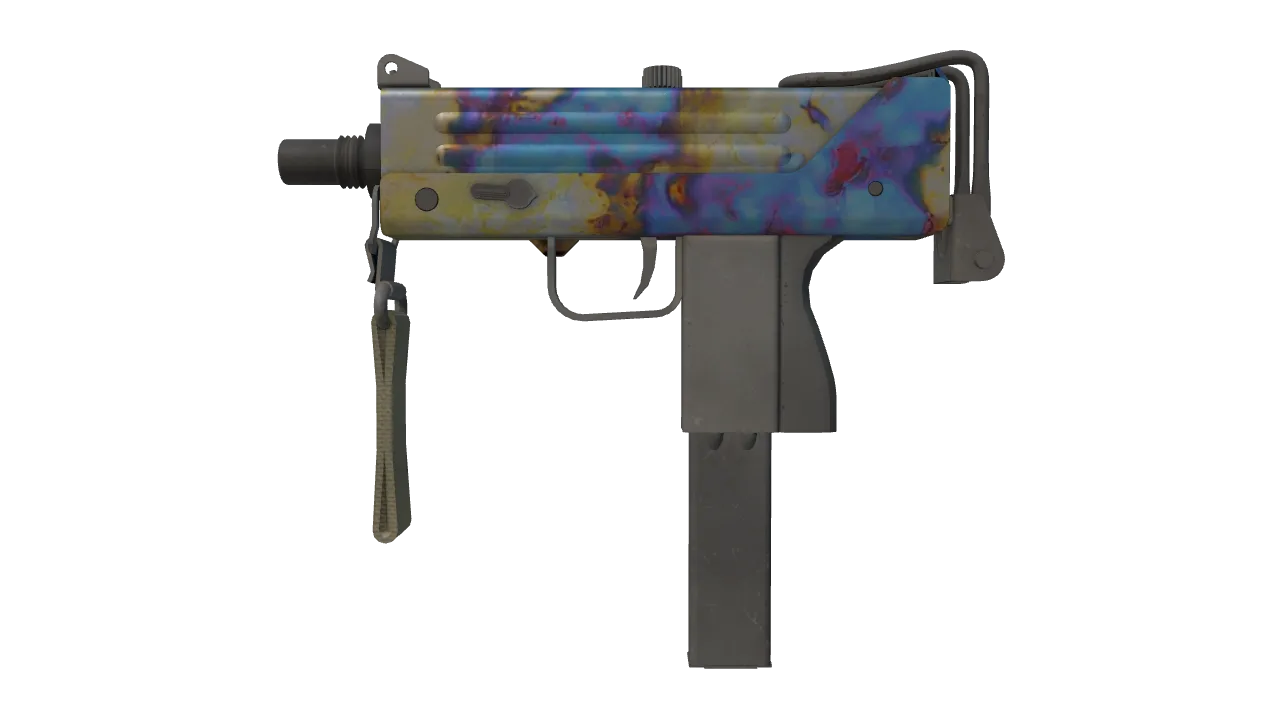 MAC-10 | Case Hardened (Minimal Wear) — Dust II light, front