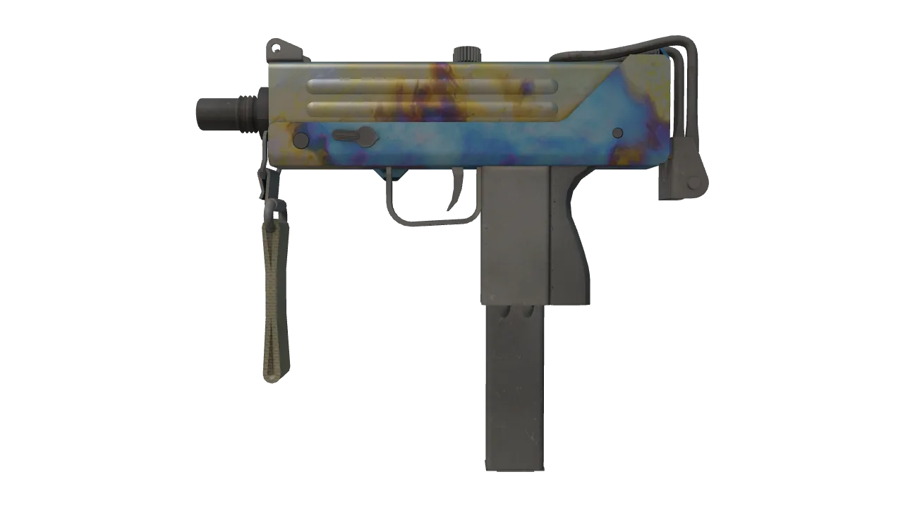 MAC-10 | Case Hardened seed #858, front