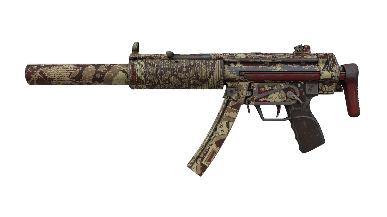 MP5-SD | Autumn Twilly (Battle-Scarred) — Dust II light, front