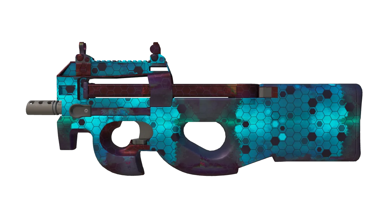 Souvenir P90 | Module (Minimal Wear) — Dust II light, front