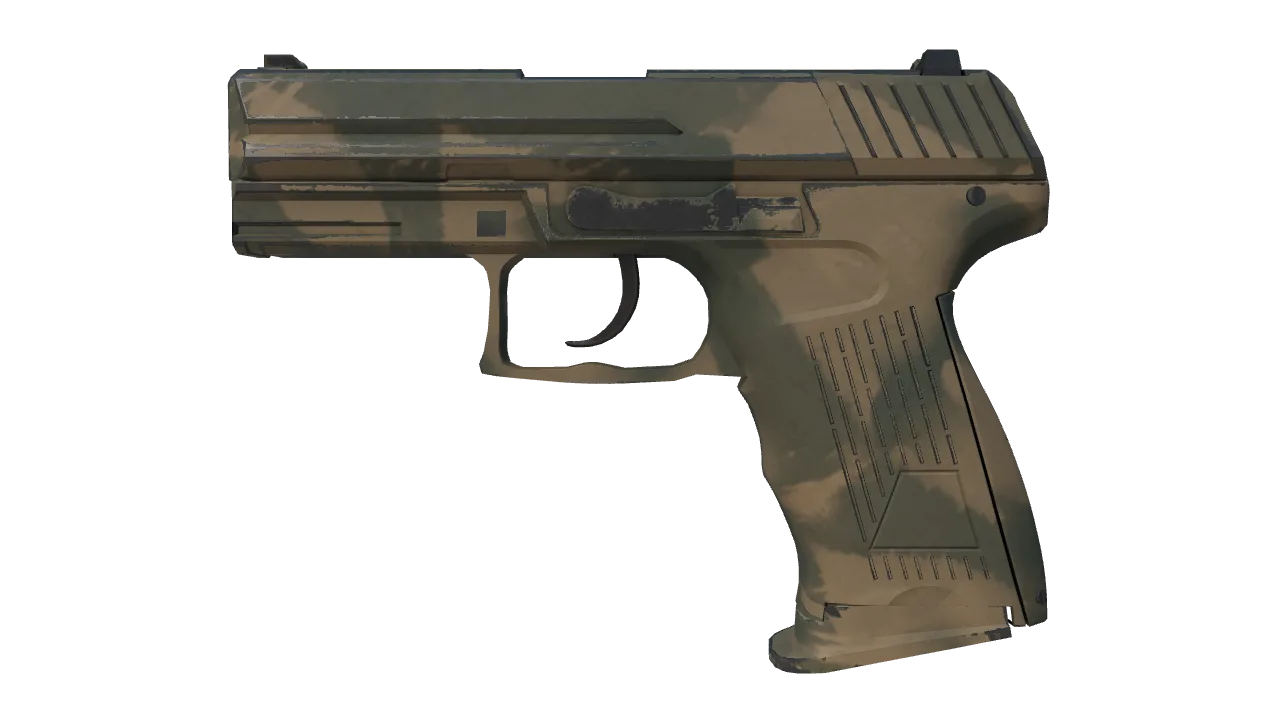 P2000 | Grassland Leaves (Minimal Wear) — Dust II light, front