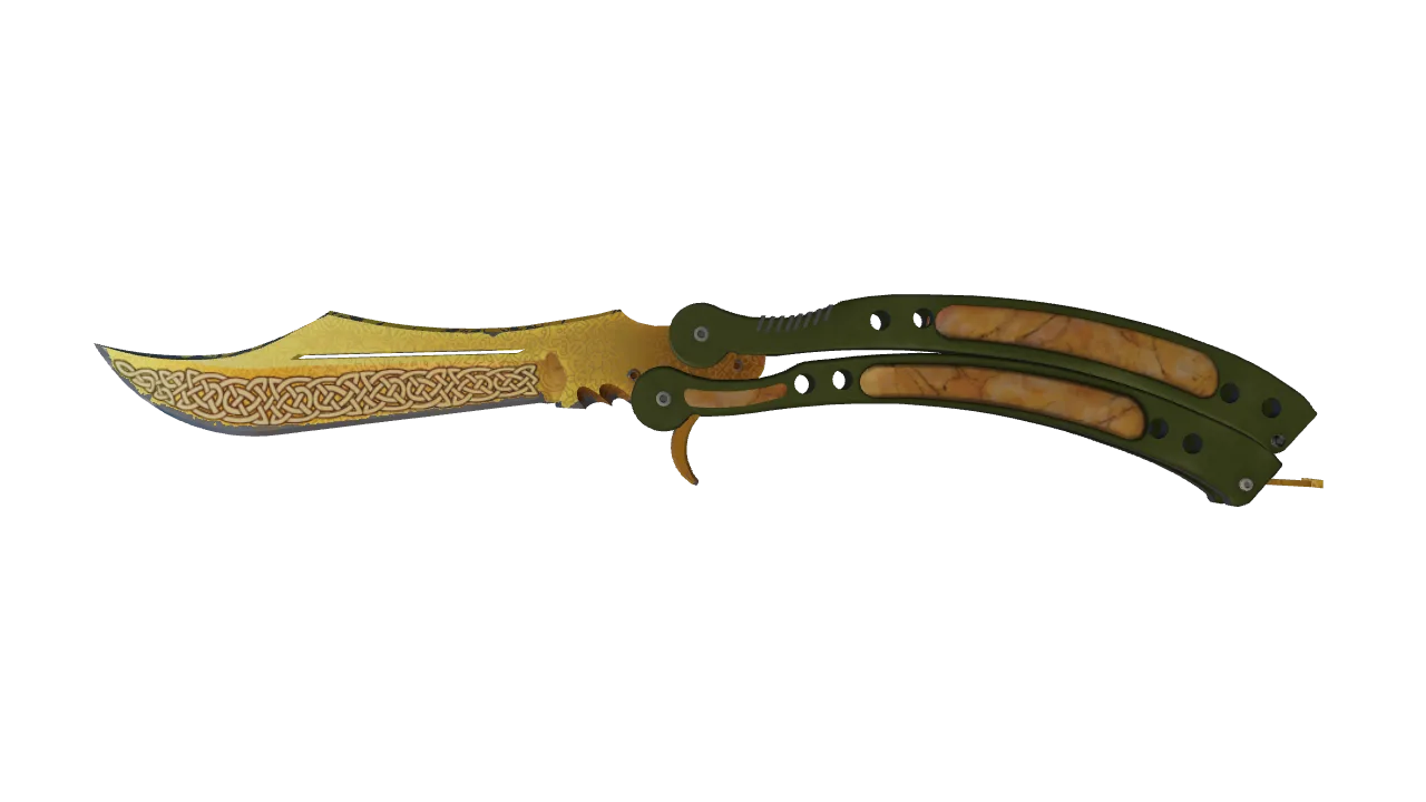 ★ Butterfly Knife | Lore (Field-Tested) — Dust II light, front
