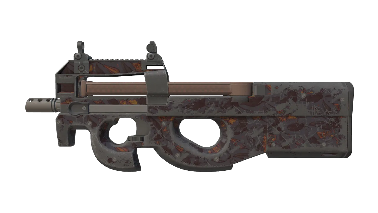 P90 | Sunset Lily (Battle-Scarred) — Dust II light, front