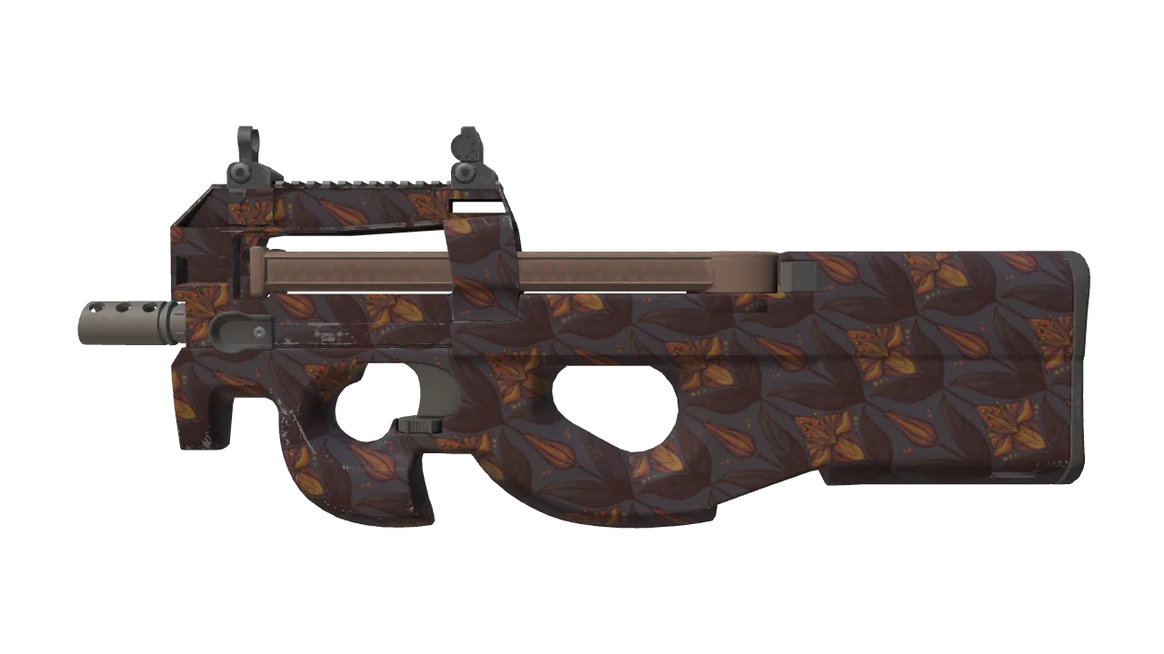 P90 | Sunset Lily (Factory New) — Dust II light, front