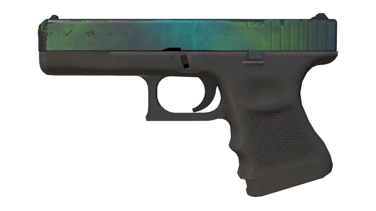 Souvenir Glock-18 | Gamma Doppler (Phase 4) (Battle-Scarred) — Dust II light, front