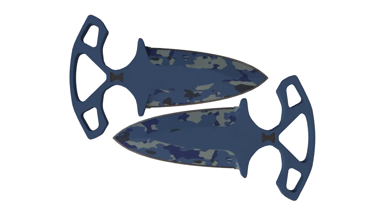 ★ Shadow Daggers | Bright Water (Minimal Wear) — Dust II light, front