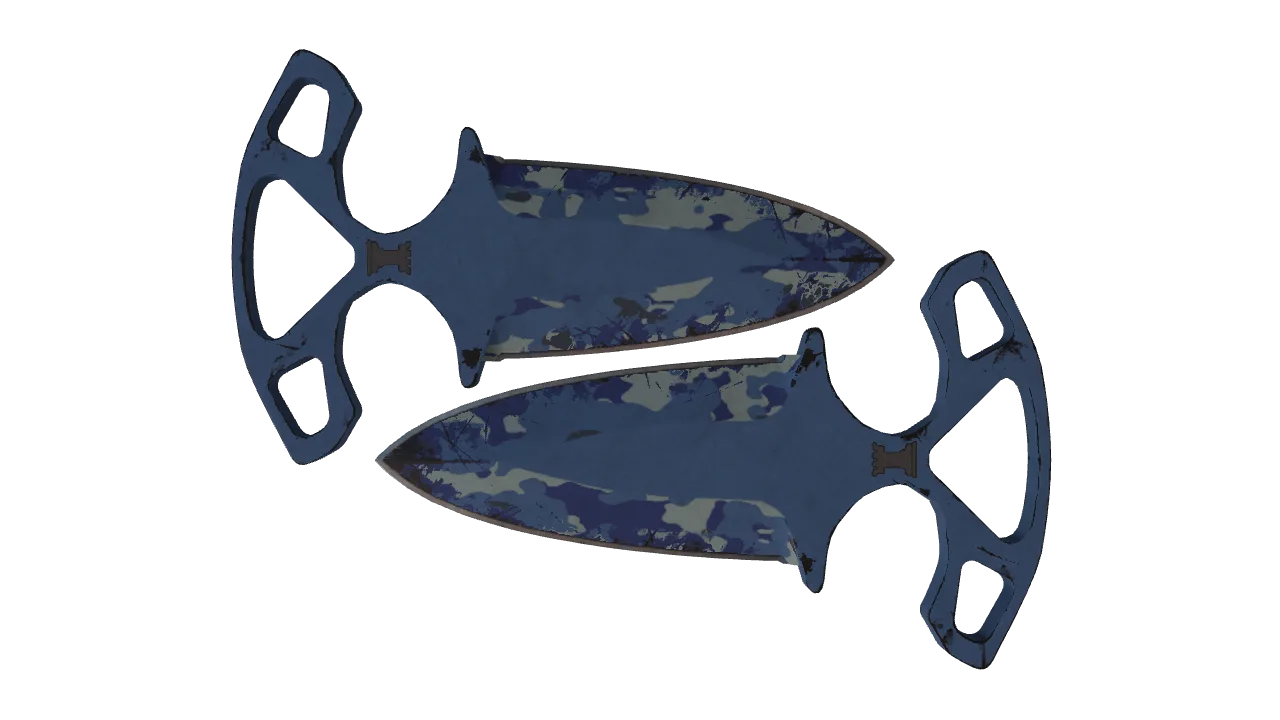 ★ Shadow Daggers | Bright Water (Well-Worn) — Dust II light, front