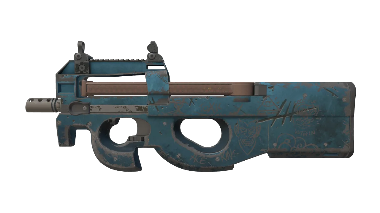 P90 | Off World (Battle-Scarred) — Dust II light, front