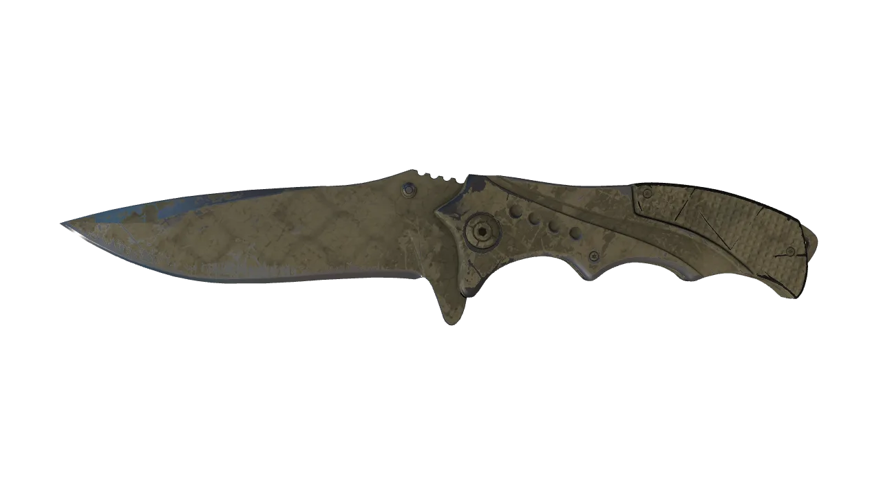 StatTrak™ ★ Nomad Knife | Safari Mesh (Battle-Scarred) — Dust II light, front