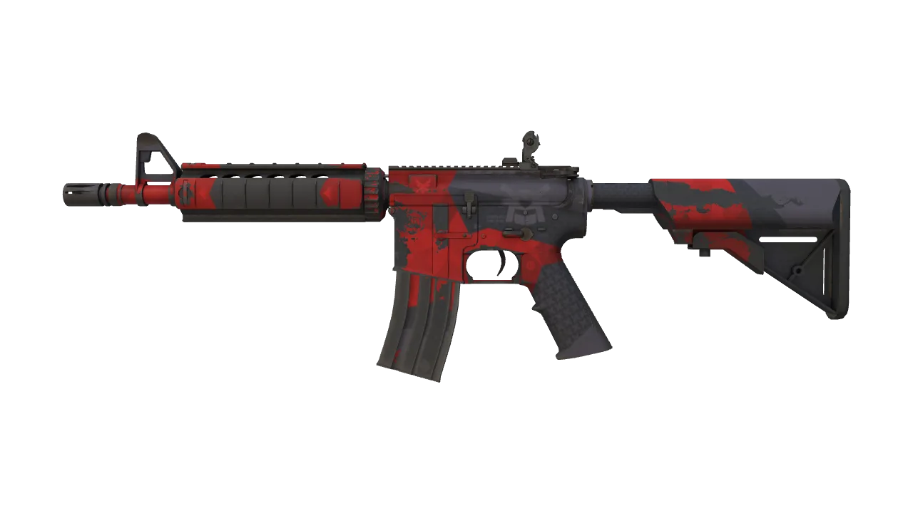 M4A4 | Evil Daimyo (Battle-Scarred) — Dust II light, front