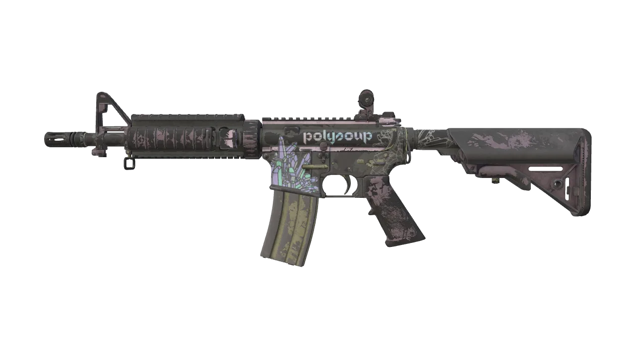 M4A4 | Polysoup (Battle-Scarred) — Dust II light, front
