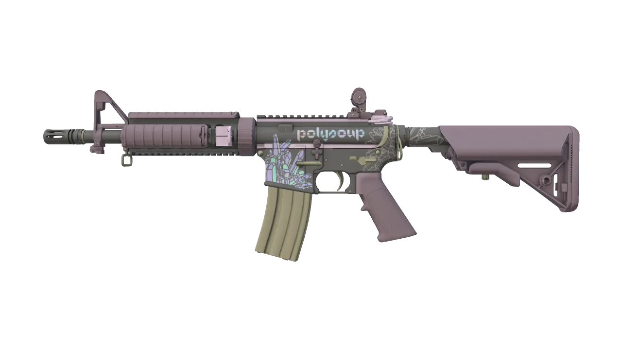 M4A4 | Polysoup (Factory New) — Dust II light, front
