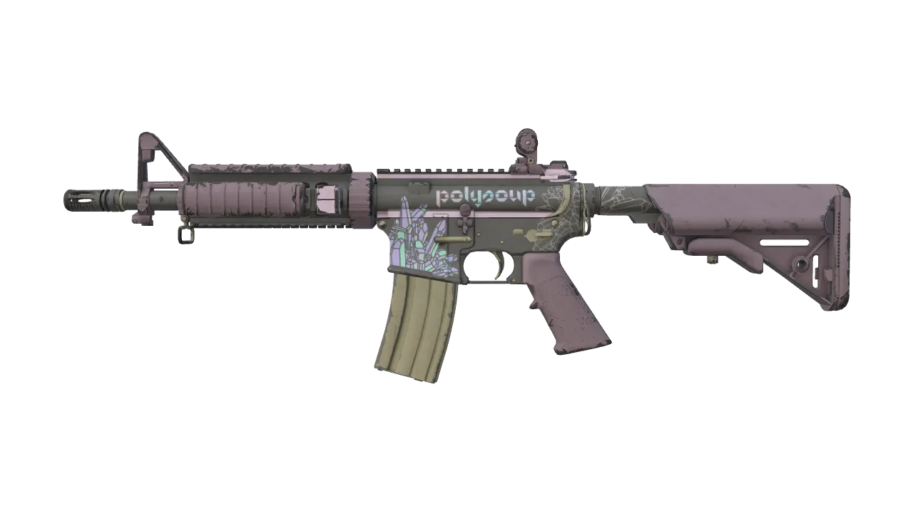 M4A4 | Polysoup (Field-Tested) — Dust II light, front