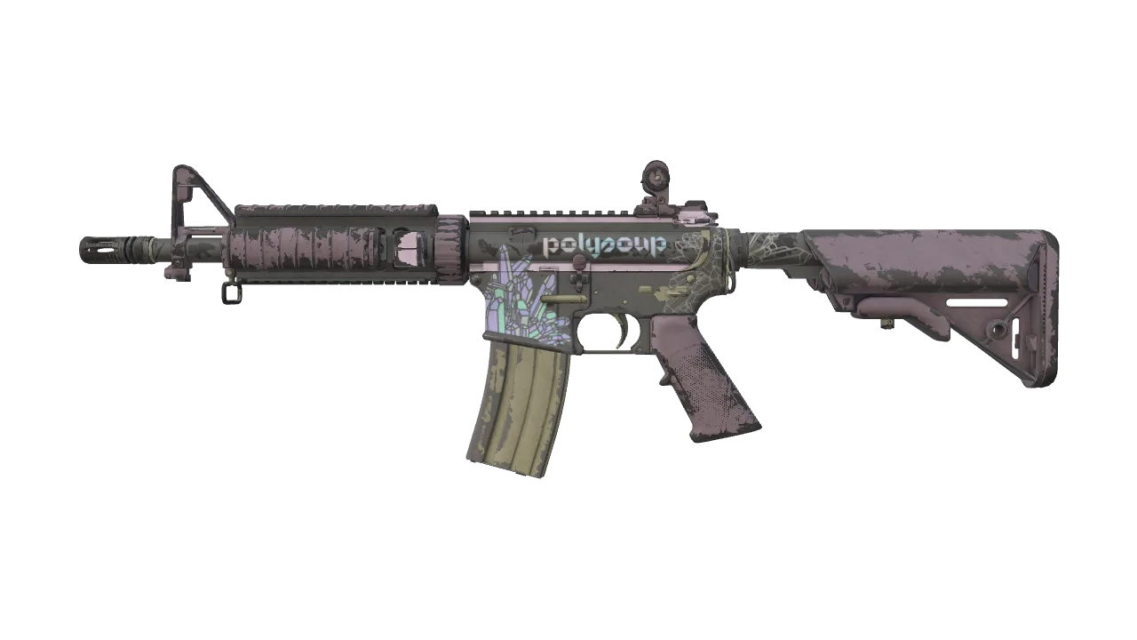 M4A4 | Polysoup (Well-Worn) — Dust II light, front