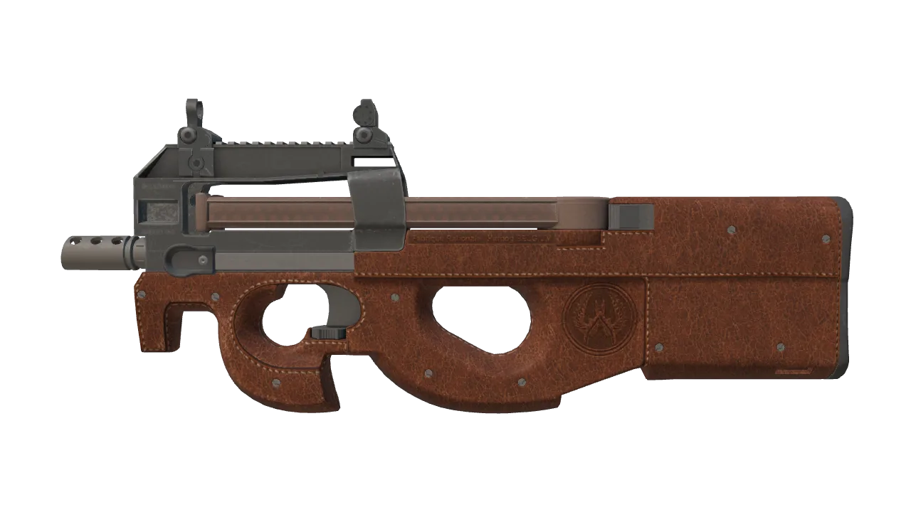 P90 | Leather (Factory New) — Dust II light, front