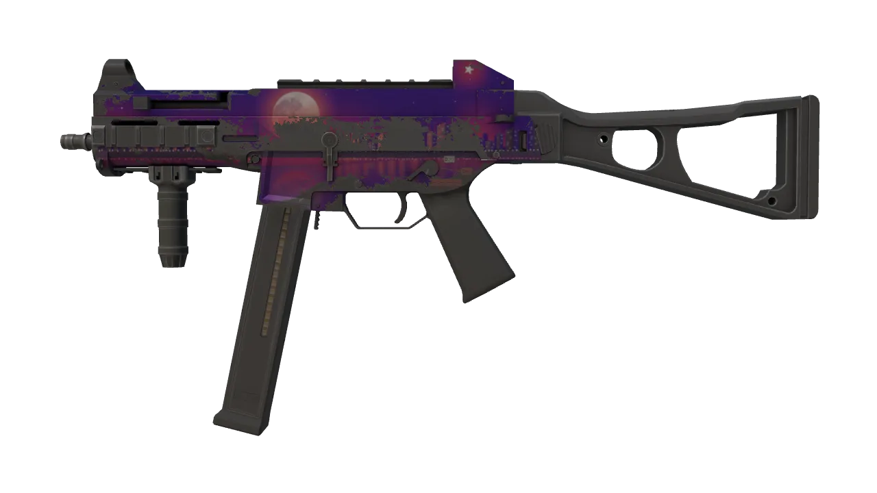 UMP-45 | Moonrise (Well-Worn) — Dust II light, front