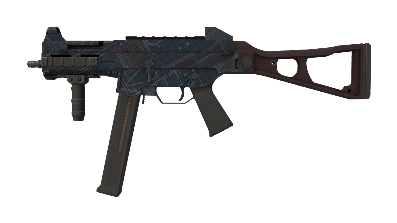 UMP-45 | Facility Dark (Factory New) — Dust II light, front