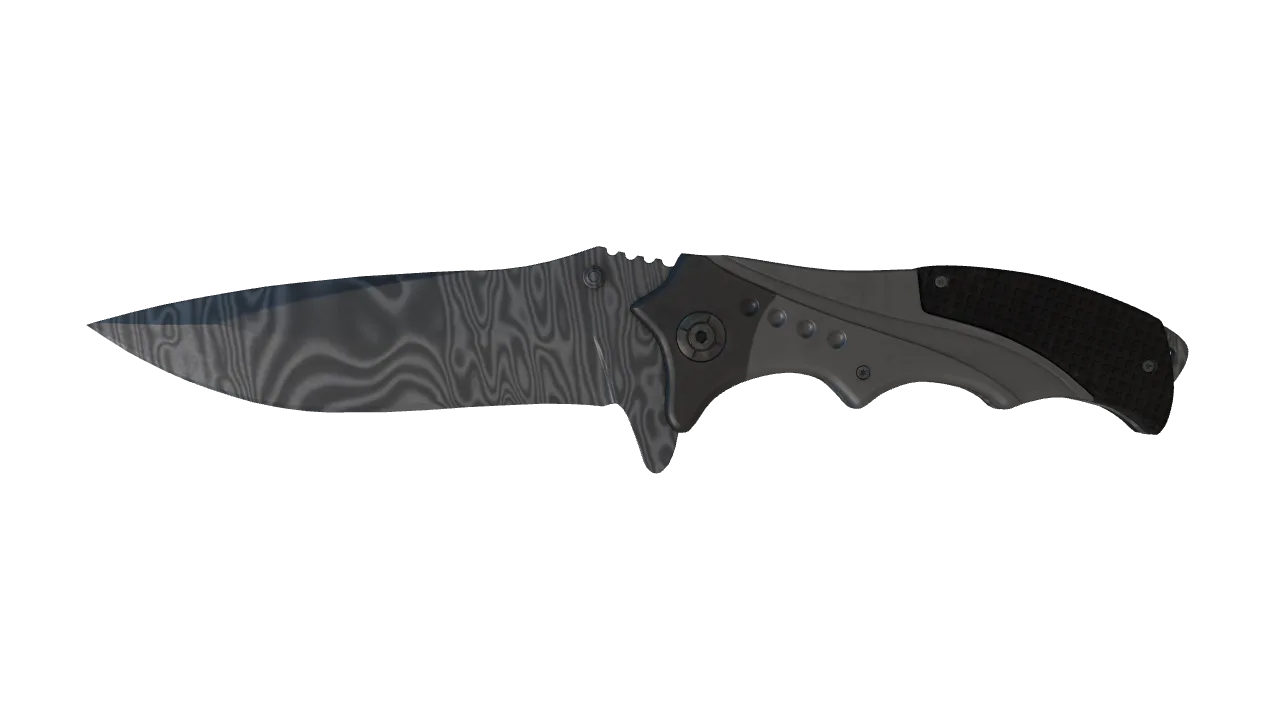 ★ Nomad Knife | Damascus Steel (Well-Worn) — Dust II light, front