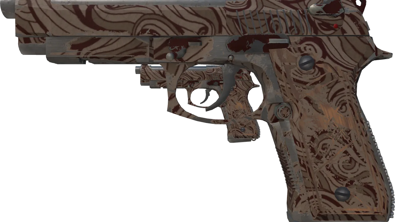 Dual Berettas | Pyre (Well-Worn) — Dust II light, front
