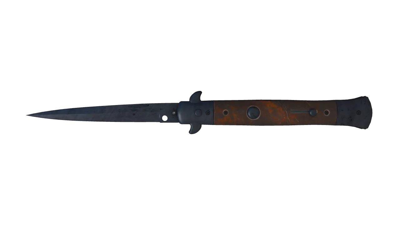 ★ Stiletto Knife | Blue Steel (Minimal Wear) — Dust II light, front