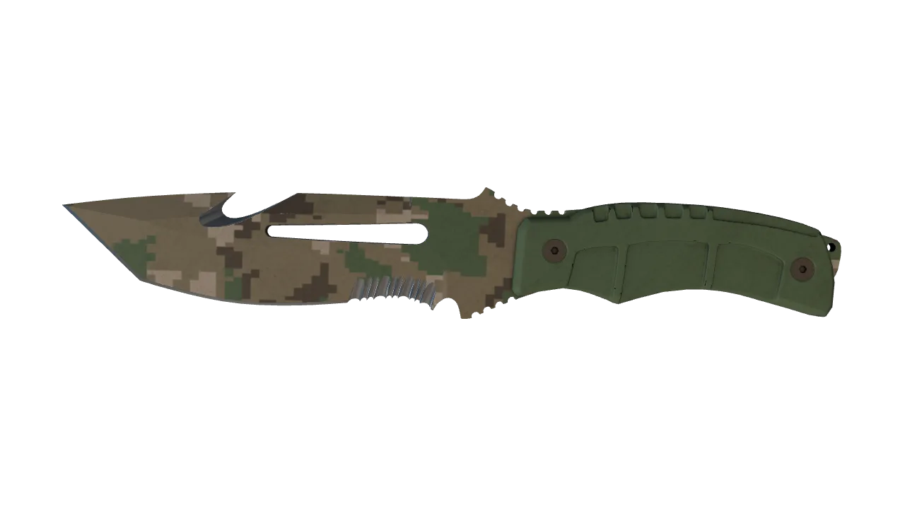 ★ Survival Knife | Forest DDPAT (Field-Tested) — Dust II light, front