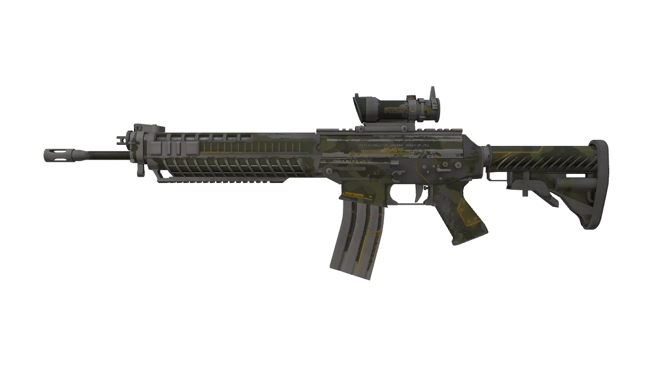 StatTrak™ SG 553 | Atlas (Battle-Scarred) — Dust II light, front