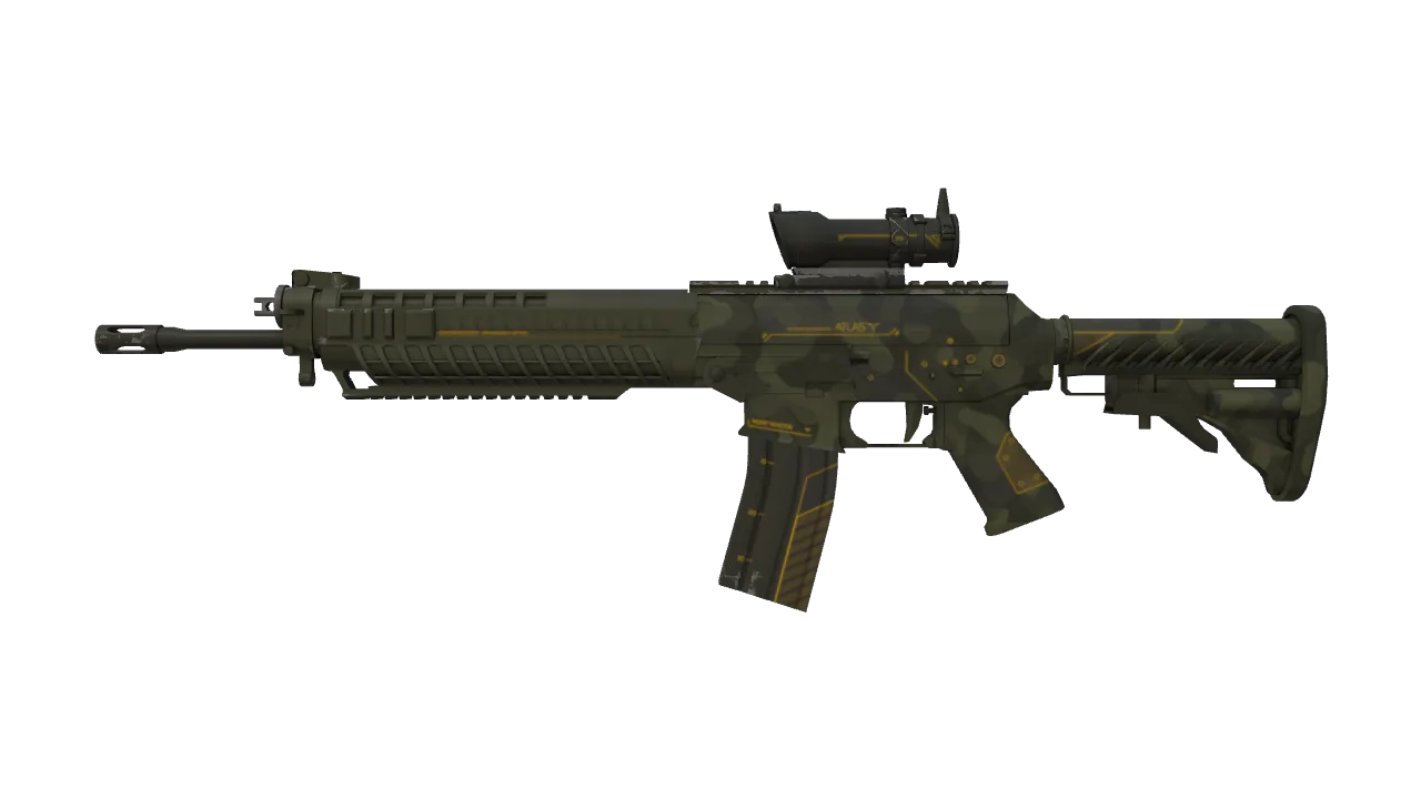 SG 553 | Atlas (Factory New) — Dust II light, front