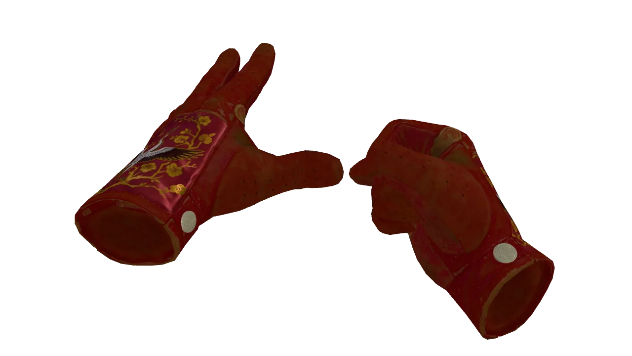 ★ Driver Gloves | Brocade Crane (Well-Worn) — Dust II light, front