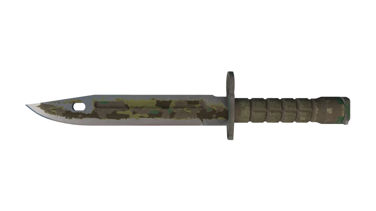 ★ Bayonet | Boreal Forest (Battle-Scarred) — Dust II light, front