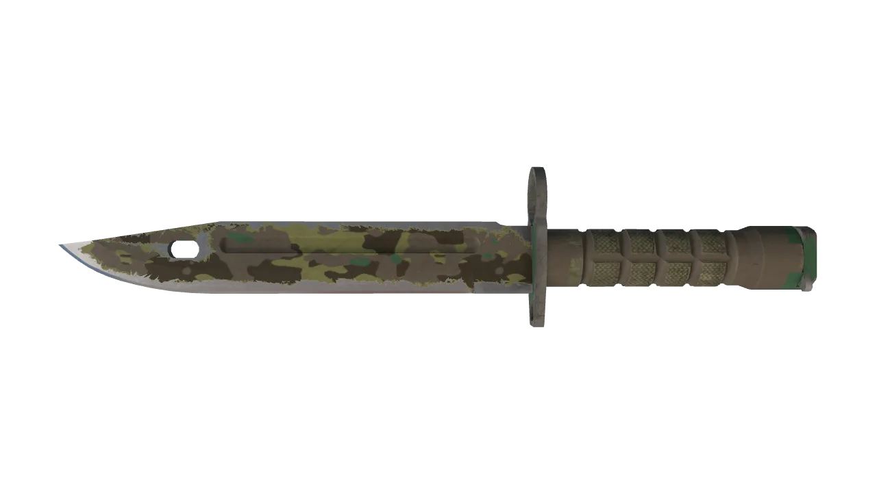 ★ Bayonet | Boreal Forest (Well-Worn) — Dust II light, front