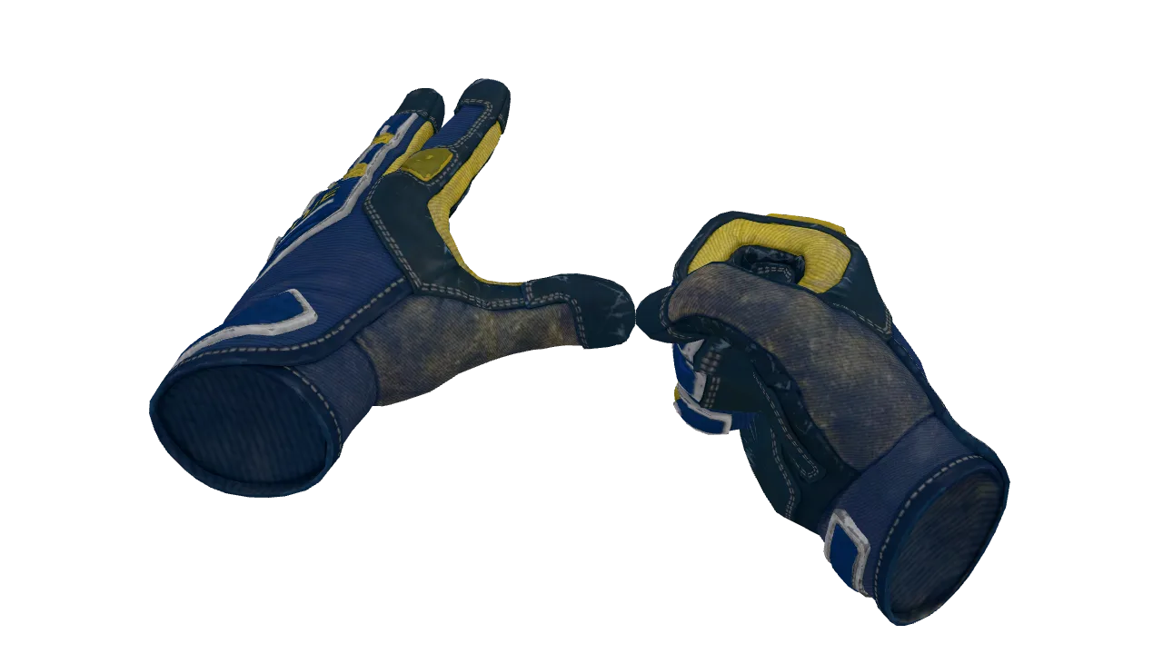 ★ Specialist Gloves | Field Agent (Well-Worn) — Dust II light, front