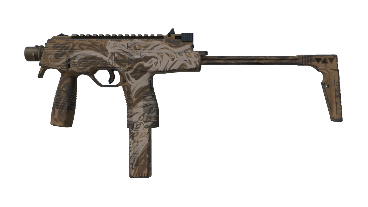 Souvenir MP9 | Dune Asp (Field-Tested) — Dust II light, front