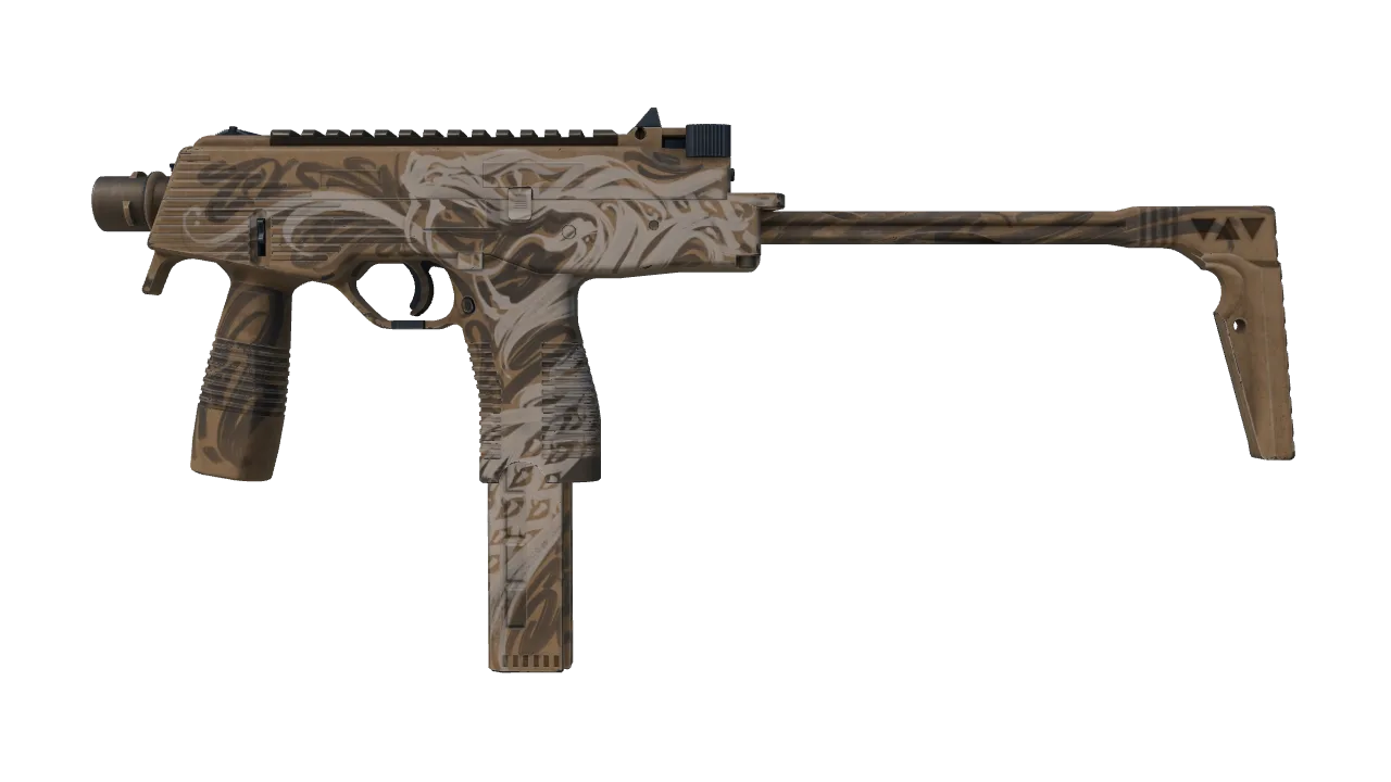 Souvenir MP9 | Dune Asp (Minimal Wear) — Dust II light, front