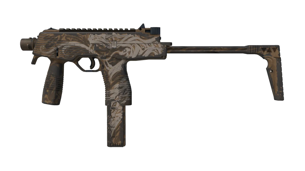 Souvenir MP9 | Dune Asp (Well-Worn) — Dust II light, front