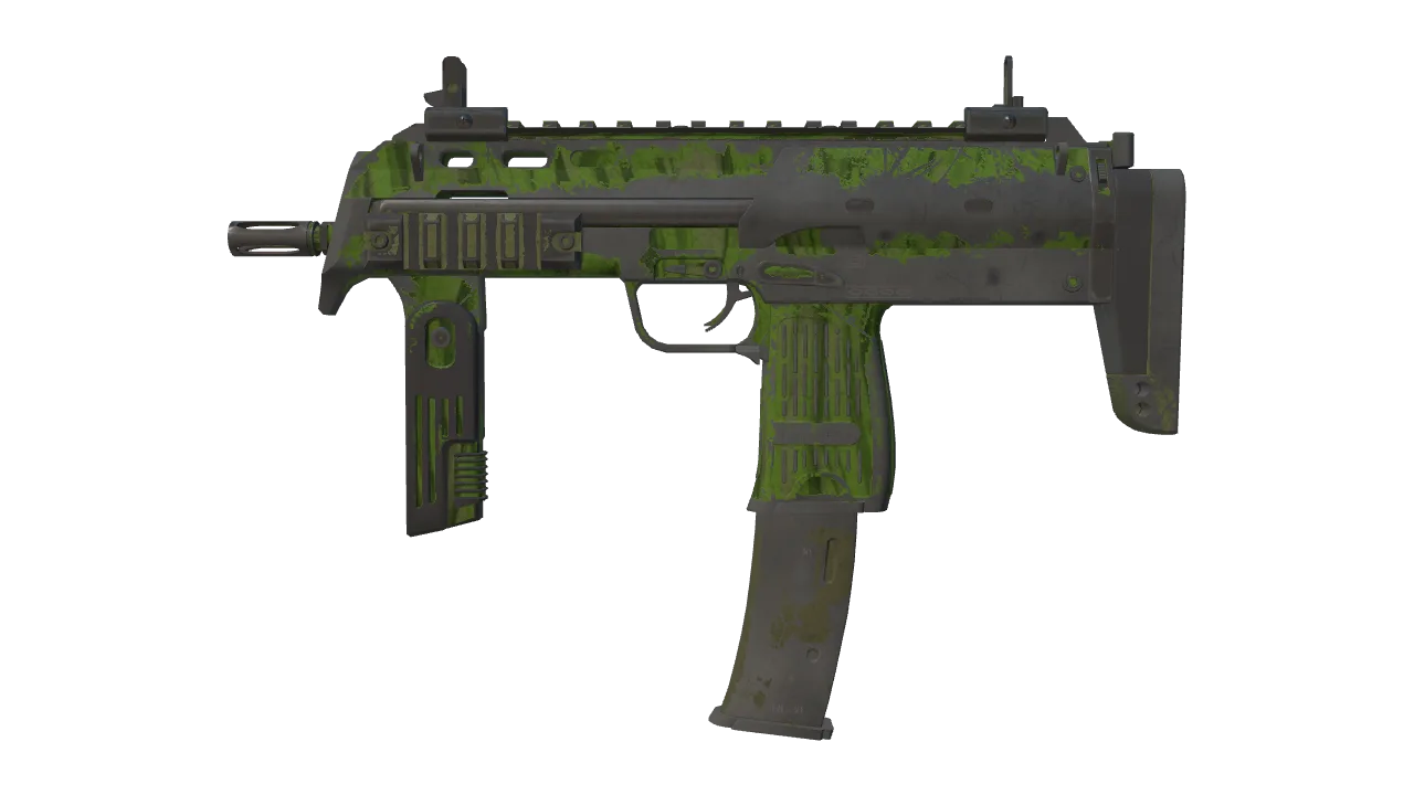 MP7 | Tall Grass (Battle-Scarred) — Dust II light, front