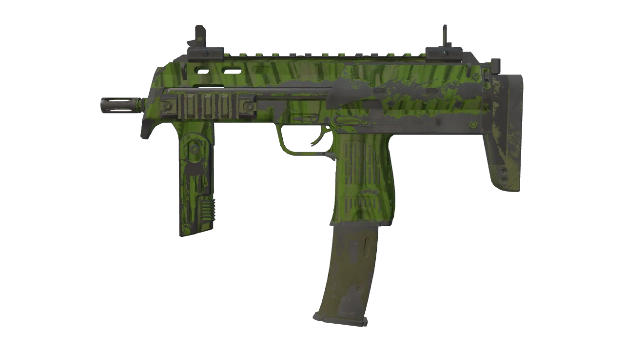 MP7 | Tall Grass (Well-Worn) — Dust II light, front