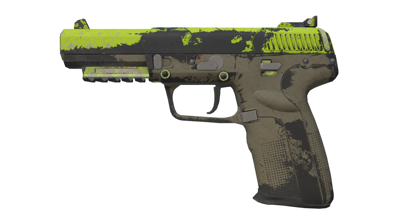 Five-SeveN | Neon Kimono (Well-Worn) — Dust II light, front