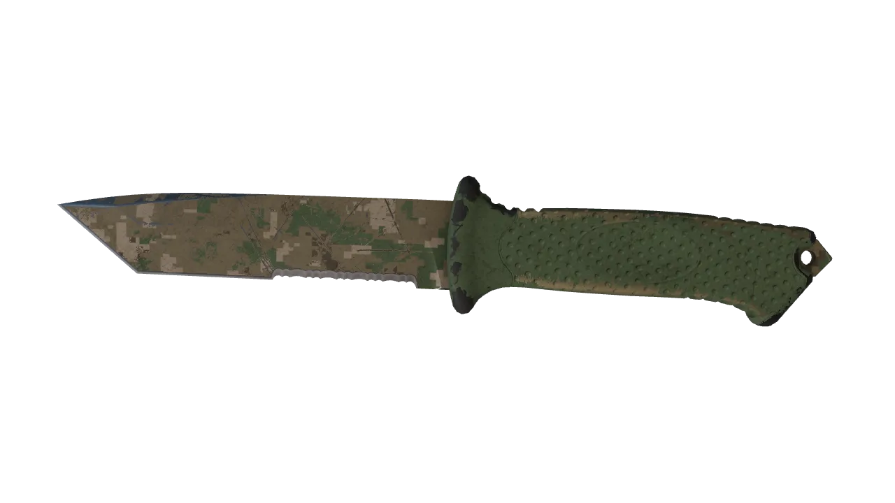 ★ Ursus Knife | Forest DDPAT (Battle-Scarred) — Dust II light, front