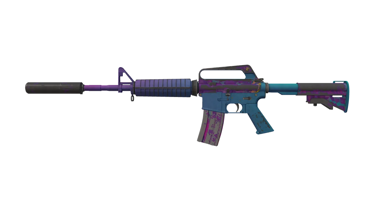 M4A1-S | Party Animal (Battle-Scarred) — Dust II light, front
