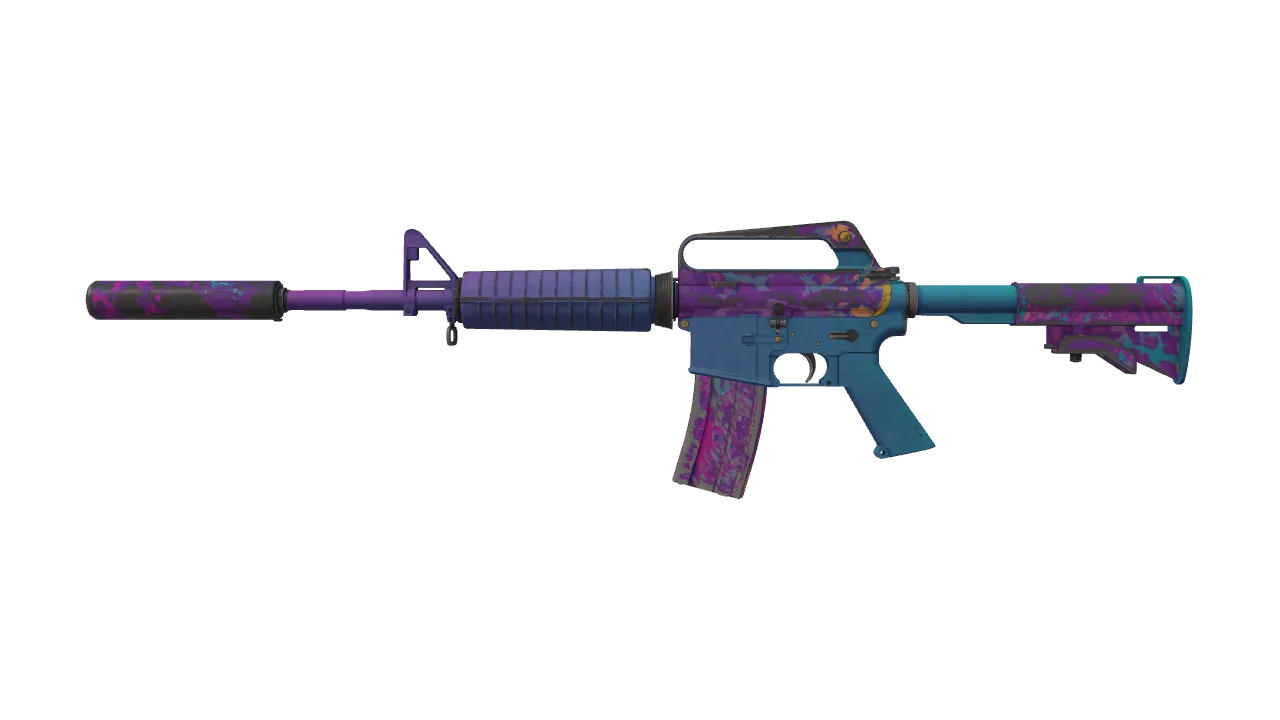 M4A1-S | Party Animal (Well-Worn) — Dust II light, front