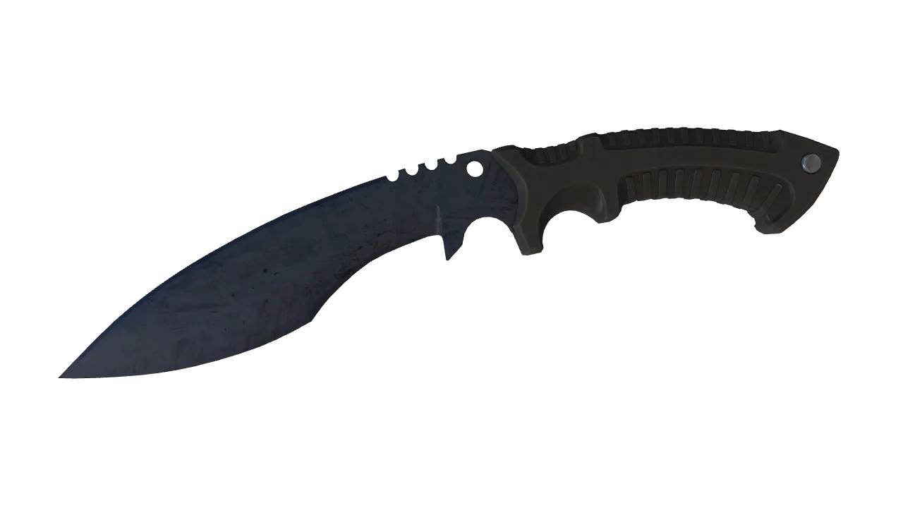 ★ Kukri Knife | Blue Steel (Well-Worn) — Dust II light, front
