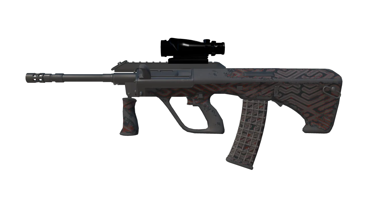 AUG | Daedalus (Well-Worn) — Dust II light, front