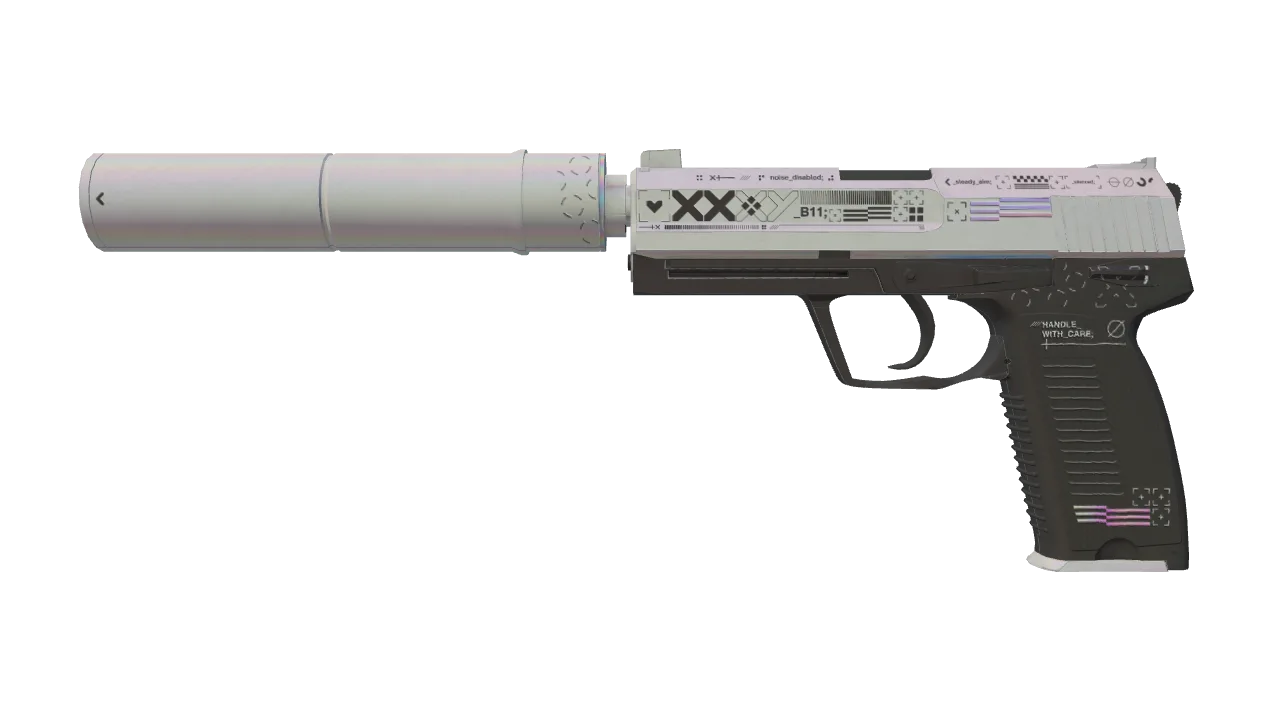 USP-S | Printstream (Well-Worn) — Dust II light, front