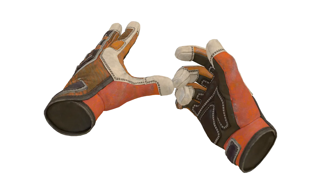★ Specialist Gloves | Tiger Strike (Well-Worn) — Dust II light, front