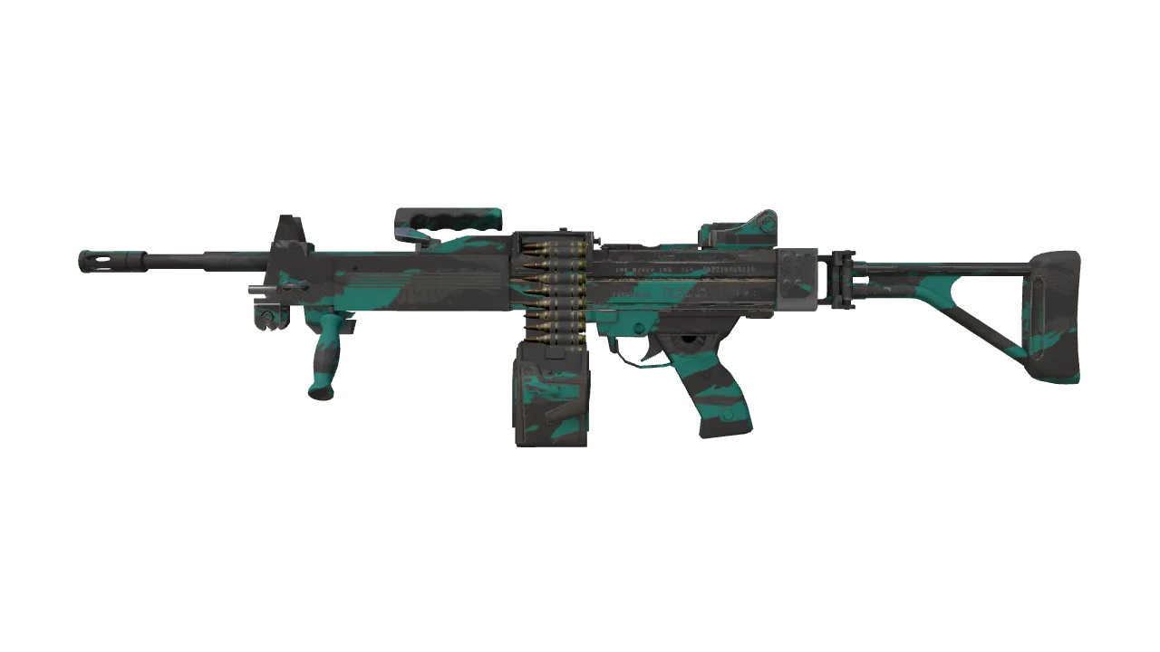 Negev | Terrain (Minimal Wear) — Dust II light, front