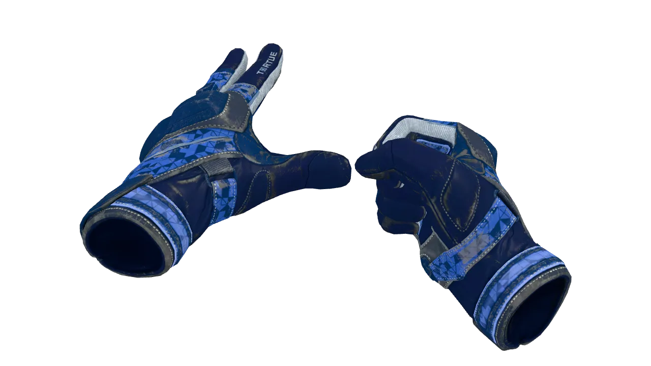 ★ Moto Gloves | Polygon (Well-Worn) — Dust II light, front