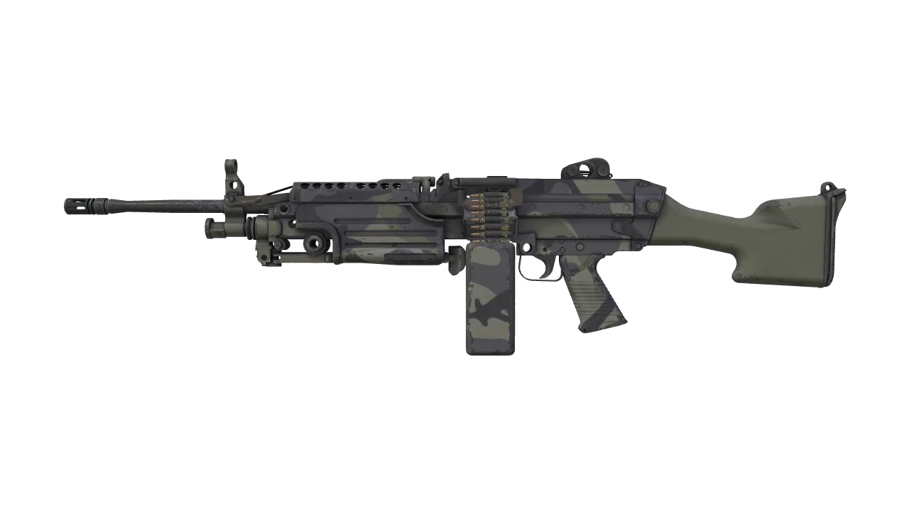 M249 | Sage Camo (Field-Tested) — Dust II light, front
