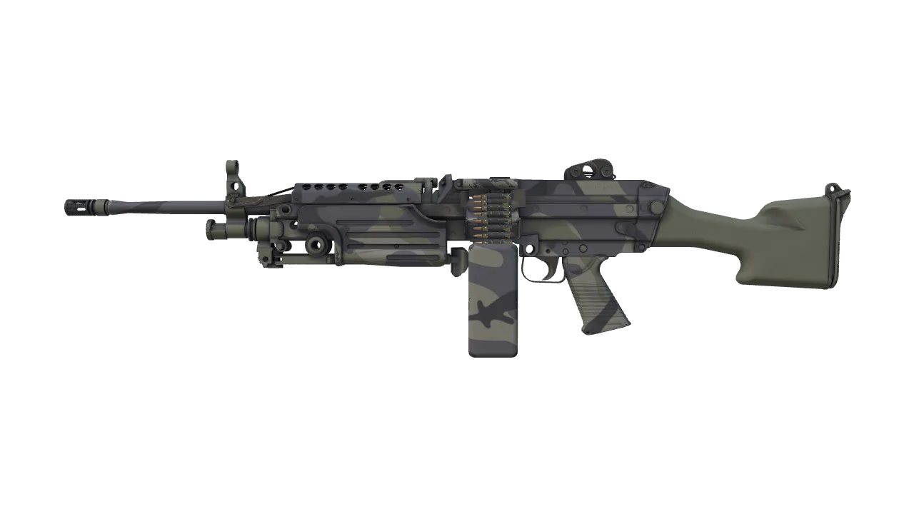 M249 | Sage Camo (Minimal Wear) — Dust II light, front